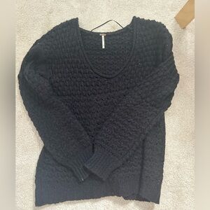 Free People Black Pullover Sweater